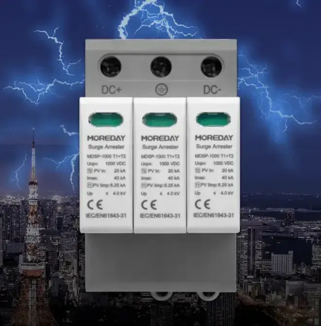 MDSP-1000 T1+T2 1000V DC Surge Protector Device SPD protect thunder