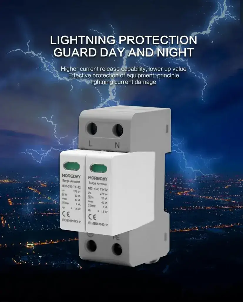 MD1-C40 T1+T2 275V 385V AC Surge Protective Device SPD shell material lighting protection